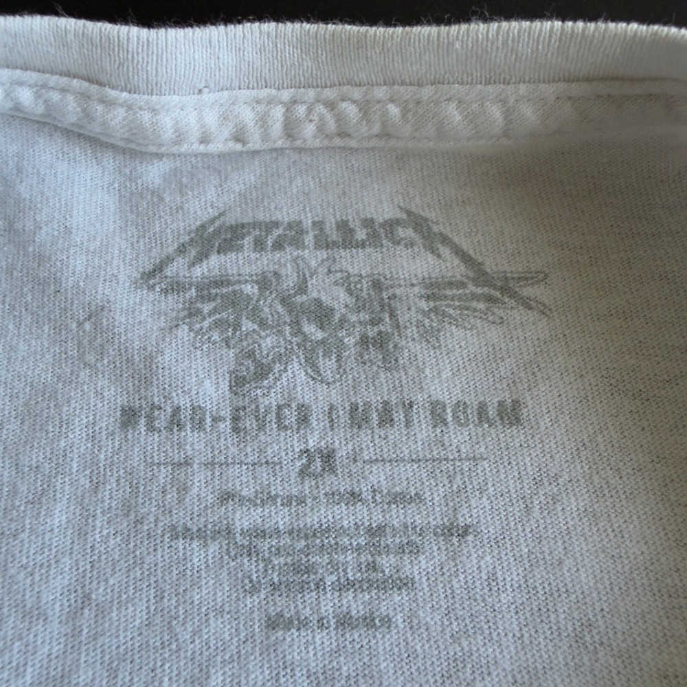 Metallica Pushead Skull Graphic Tee Mens 2XL White Rock Band T-Shirt Grunge - Picture 2 of 7